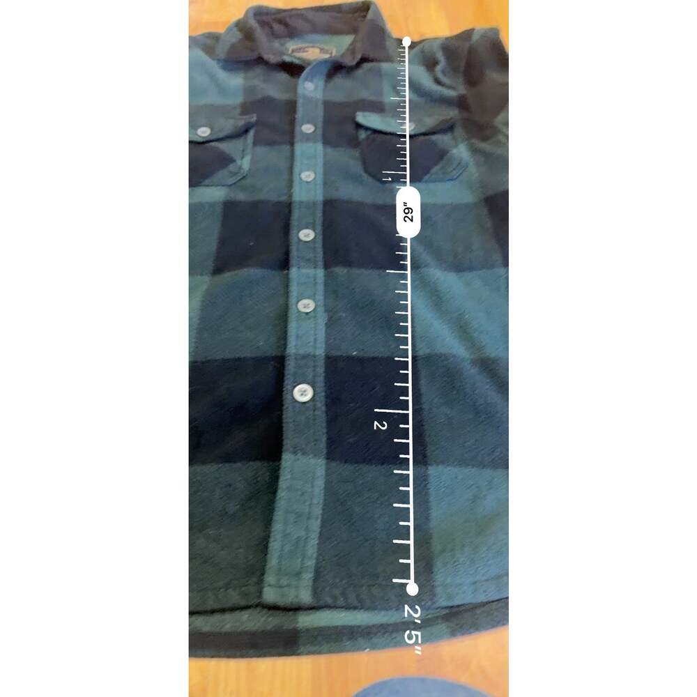 Freedom Foundry Men's Green Navy Buffalo Plaid Flannel Shirt Jacket Large - Picture 4 of 4